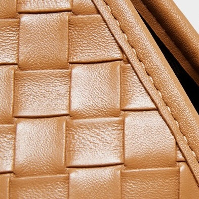 Women's Genuine Leather Woven Commuter Bag