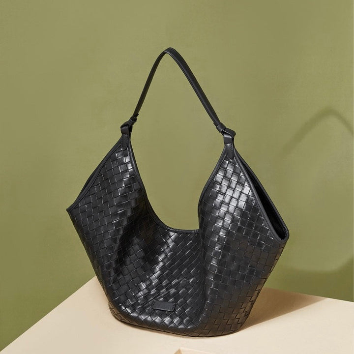 Women's Genuine Leather Woven Commuter Bag