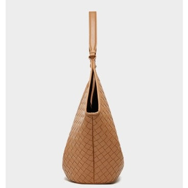 Women's Genuine Leather Woven Commuter Bag