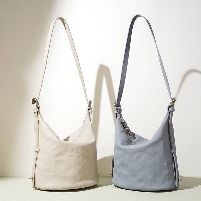 Women's Soft Genuine Leather Minimalist Crossbody Shoulder Bag