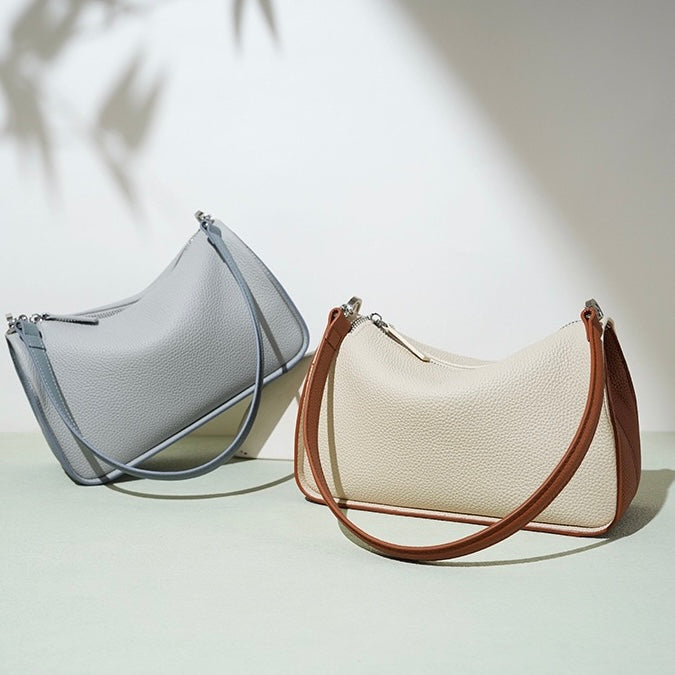 Women's Genuine Leather Minimalist Crossbody Shoulder Toast Bag