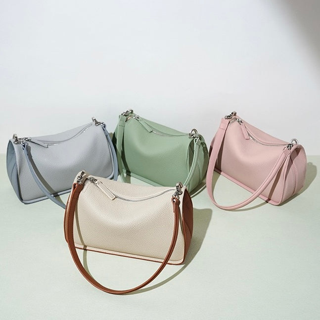 Women's Genuine Leather Minimalist Crossbody Shoulder Toast Bag