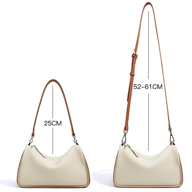 Women's Genuine Leather Minimalist Crossbody Shoulder Toast Bag