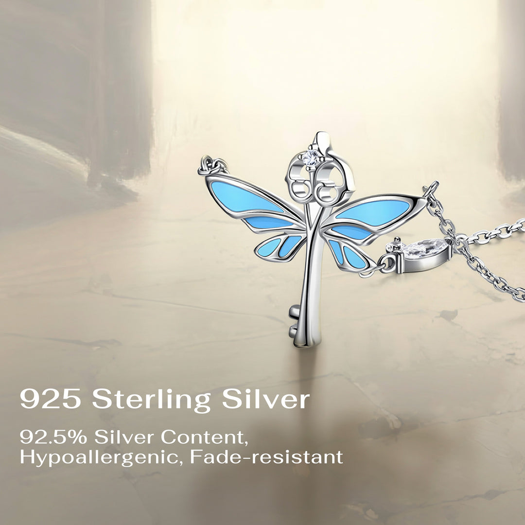 Luminous Magic Blue Butterfly Key Necklace