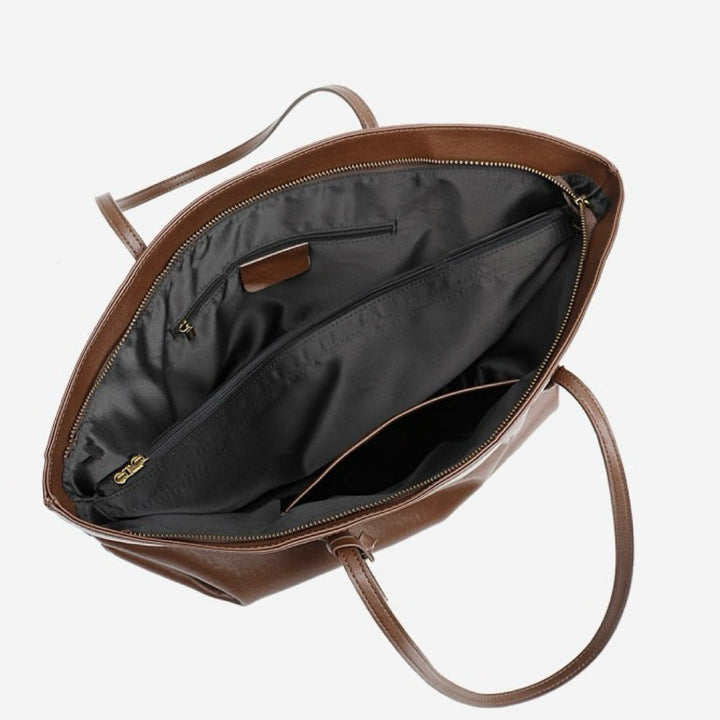 Large Vintage Leather Tote with Signature Luggage Tag