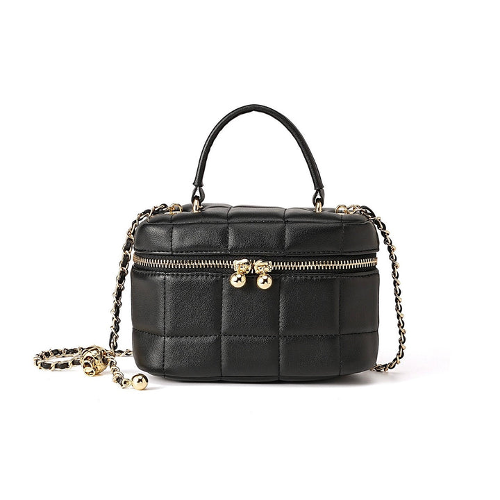 Women's Genuine Leather Textured Chain Shoulder Bag