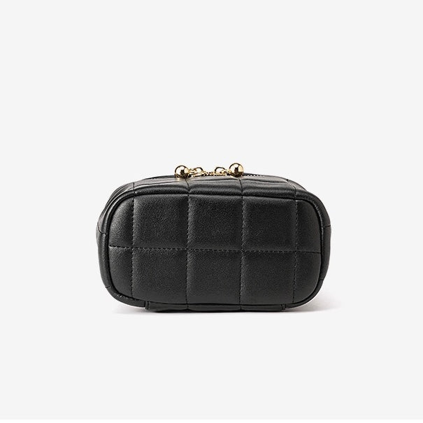 Women's Genuine Leather Textured Chain Shoulder Bag