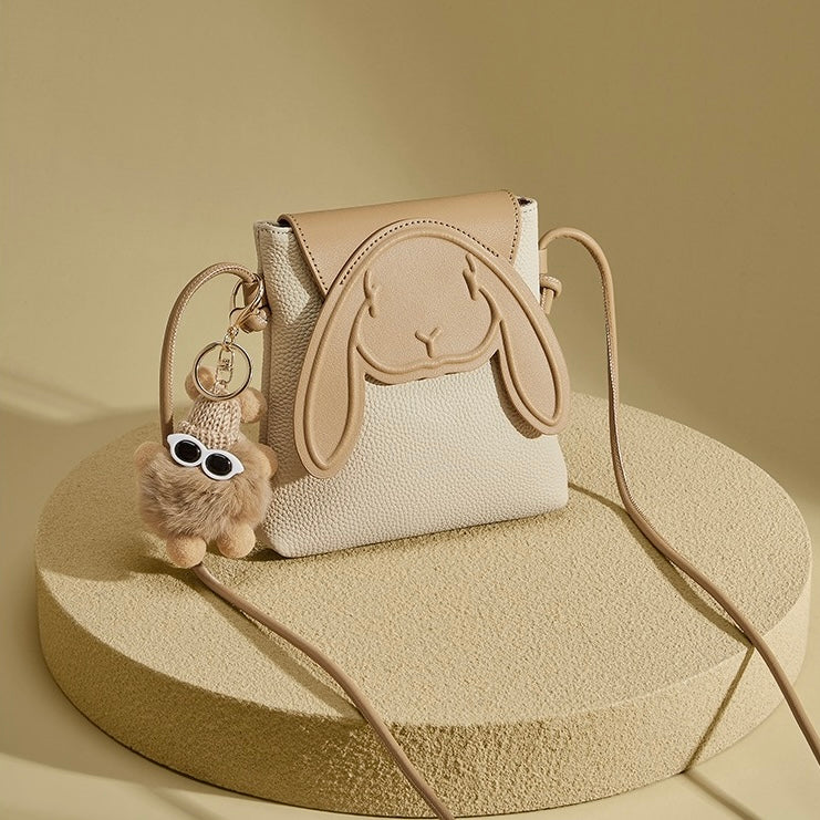 Rabbit - Inspired Women's Genuine Leather Mini Crossbody Phone Bag