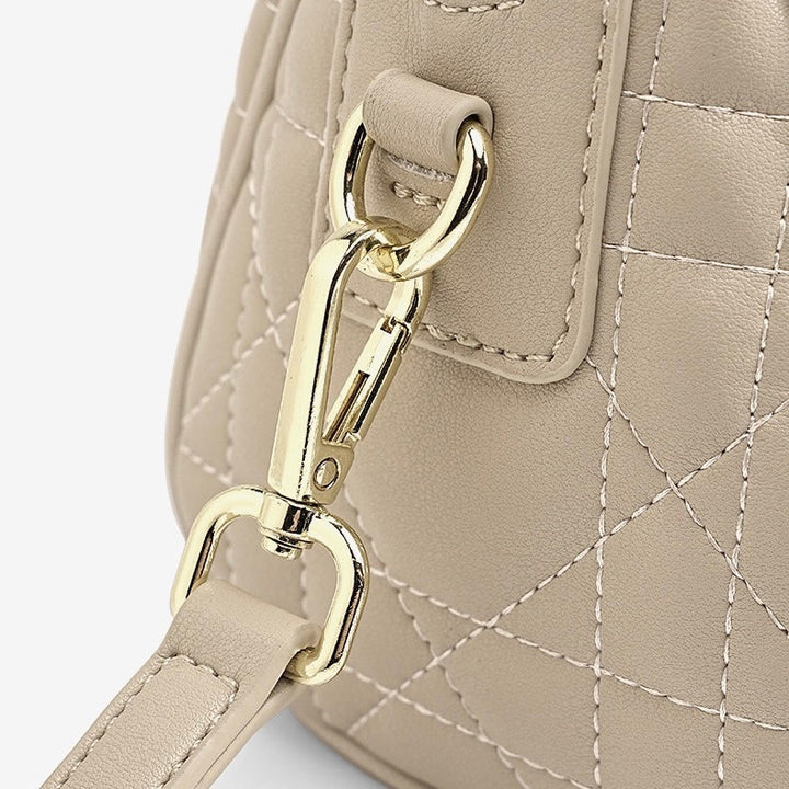 Women's Genuine Leather Quilted Boston Clutch Bag