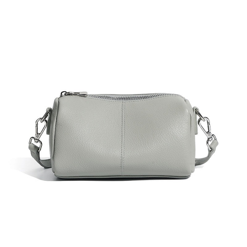 Women's Top Grain Soft Cowhide Cylinder Clutch Bag