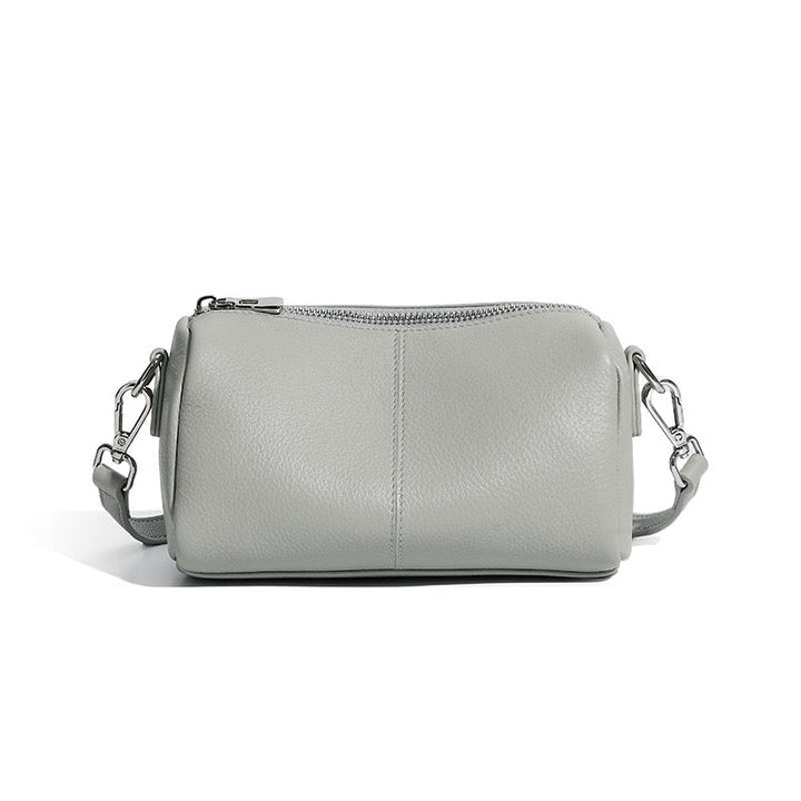 Women's Top Grain Soft Cowhide Cylinder Clutch Bag