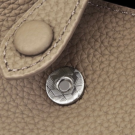 Women's Elegant Pebbled Leather Bucket Bag with Mini Pouch