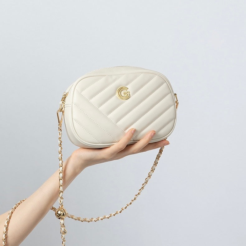 Women's Genuine Leather Retro Round Bag