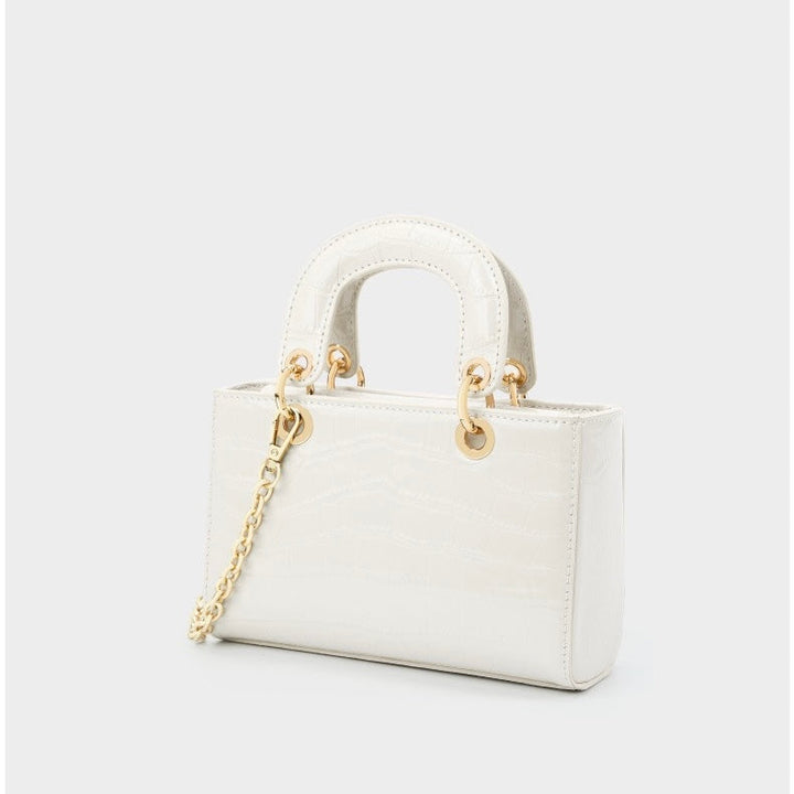 Women’s Genuine Leather Elegant Top-Handle Handbag – Croc Embossed Classic Style