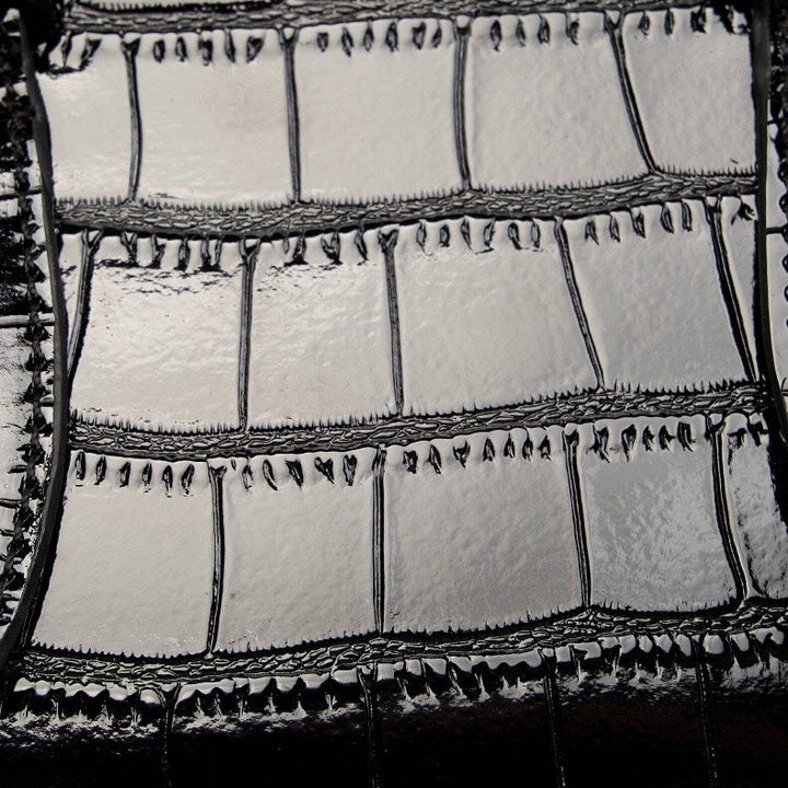 Women’s Genuine Leather Top Handle Bag – French Alligator-Texture Square Crossbody