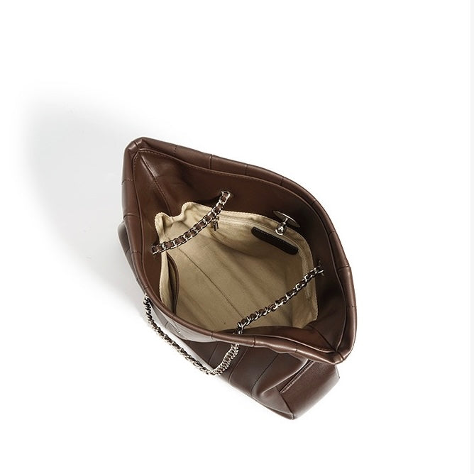 Women’s Genuine Leather Large Capacity Minimalist Chain Shoulder Bag