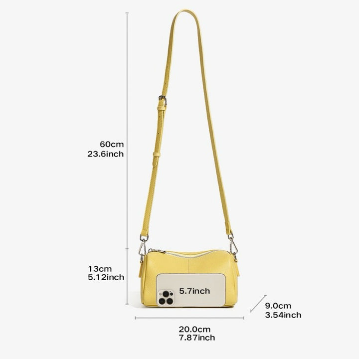 Women's Top Grain Soft Cowhide Cylinder Clutch Bag