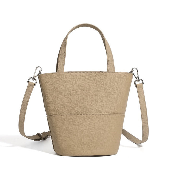 Women's Genuine Leather Minimalist Crossbody Bucket Bag