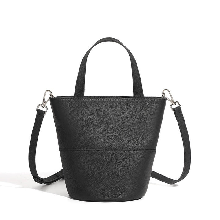 Women's Genuine Leather Minimalist Crossbody Bucket Bag