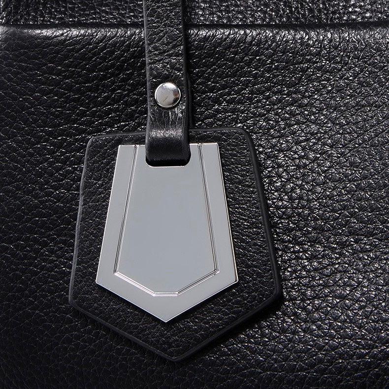 Women’s Genuine Leather Large Capacity Tote Shoulder Bag – Elegant Commuter Style