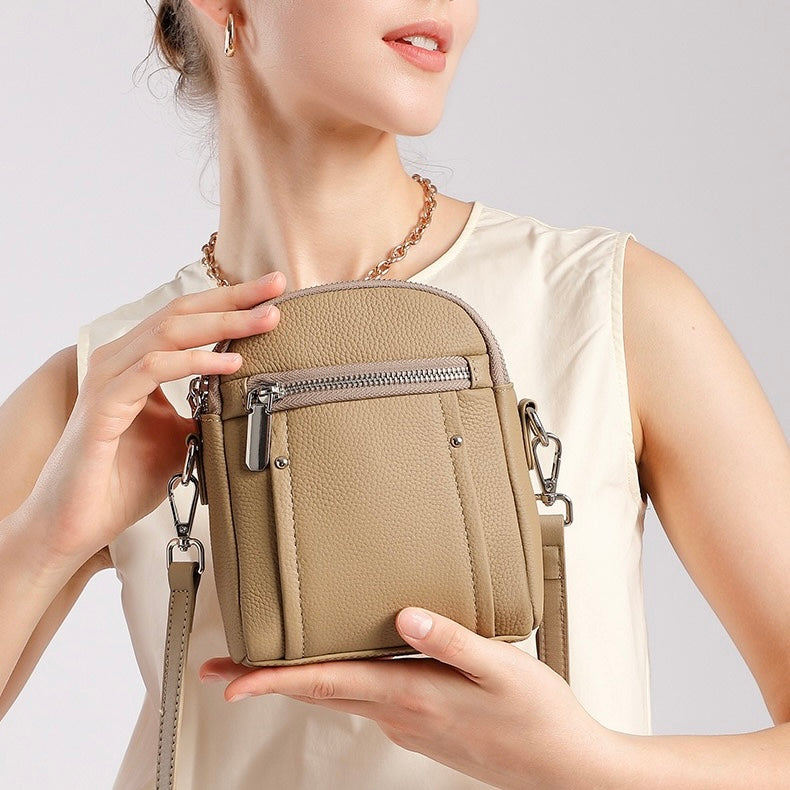 TOGO Cowhide Crossbody Versatile Fashion Phone Shoulder Bag
