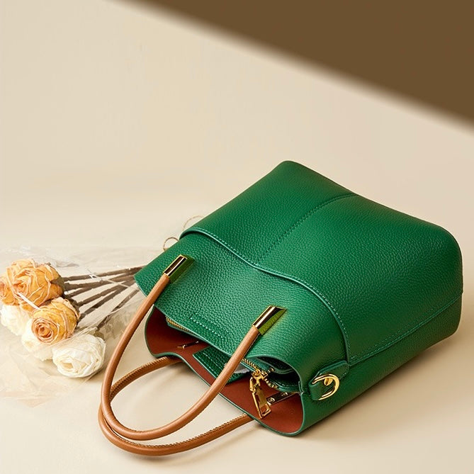 Elegant Women's Genuine Leather Ladies Crossbody Handbag