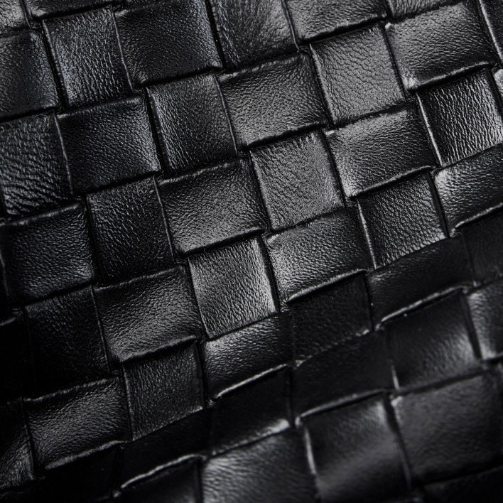 Women's Genuine Weaving Leather Minimalist Shoulder Tote Bag