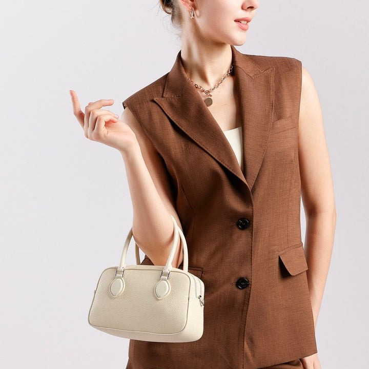 Women's Genuine Leather Premium Sense Handheld Boston Bag