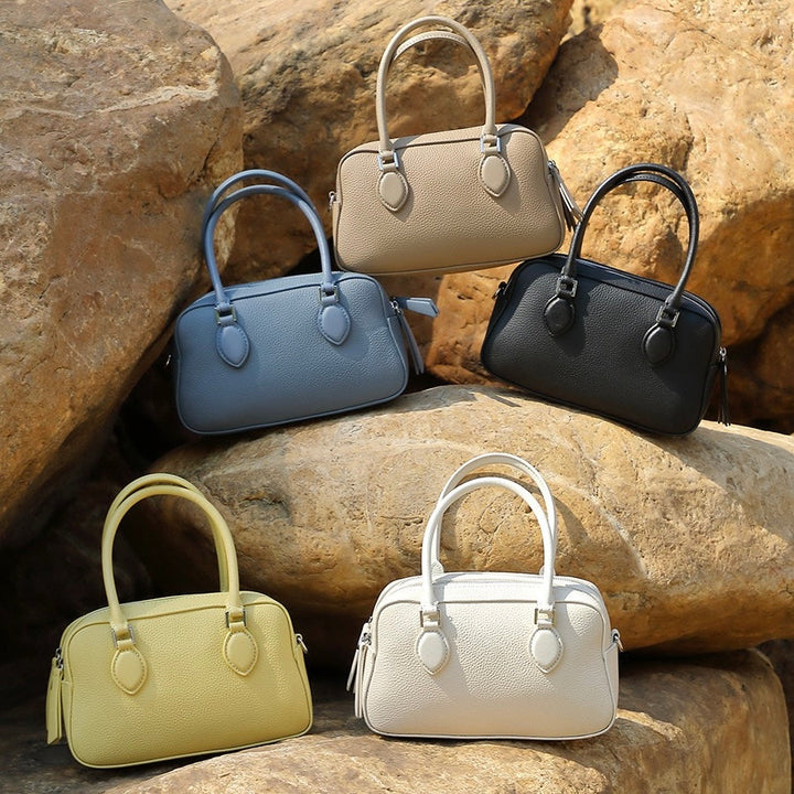 Women's Genuine Leather Premium Sense Handheld Boston Bag