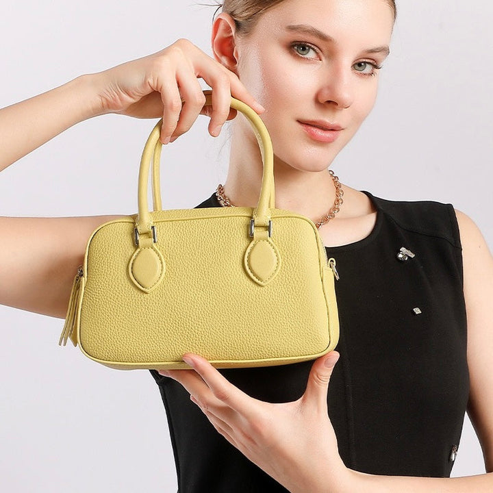 Women's Genuine Leather Premium Sense Handheld Boston Bag