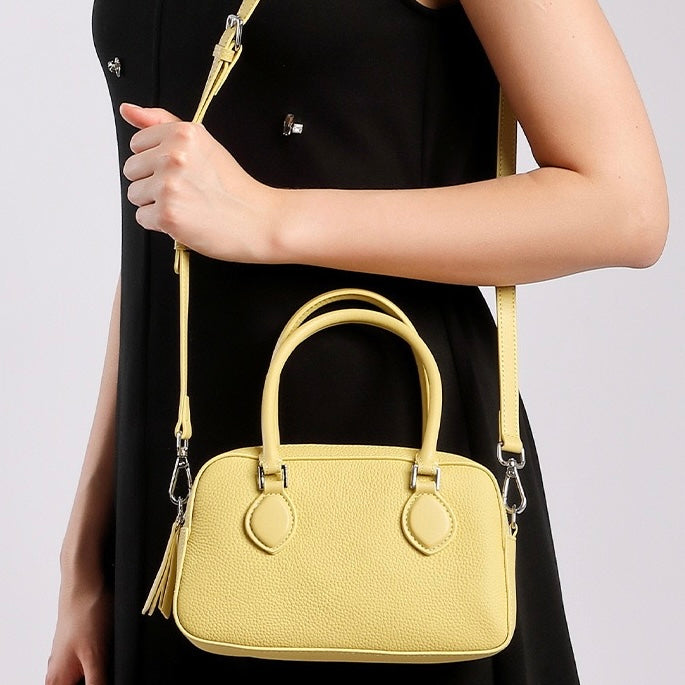 Women's Genuine Leather Premium Sense Handheld Boston Bag