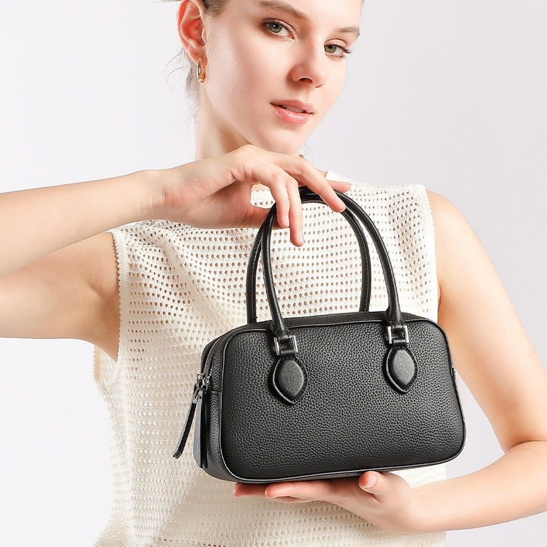 Women's Genuine Leather Premium Sense Handheld Boston Bag