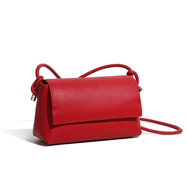 Women's Simple Multicolor Genuine Leather Compact Crossbody Bag