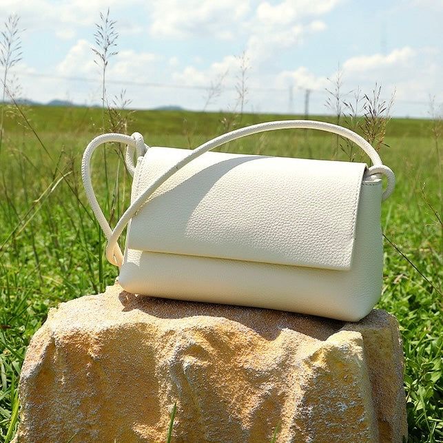 Women's Simple Multicolor Genuine Leather Compact Crossbody Bag