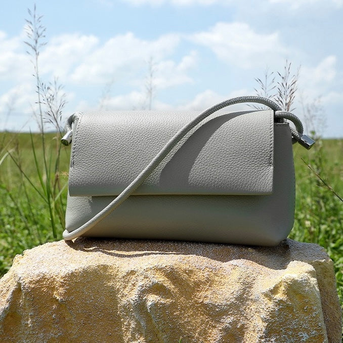 Women's Simple Multicolor Genuine Leather Compact Crossbody Bag