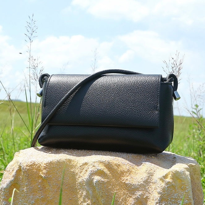 Women's Simple Multicolor Genuine Leather Compact Crossbody Bag