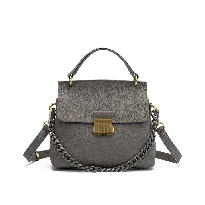 Women's Genuine Leather Shell Chain Crossbody Bag