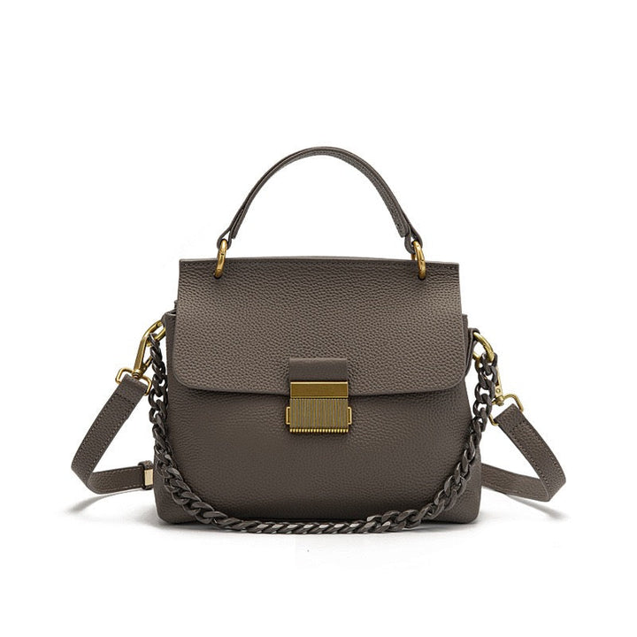 Women's Genuine Leather Shell Chain Crossbody Bag