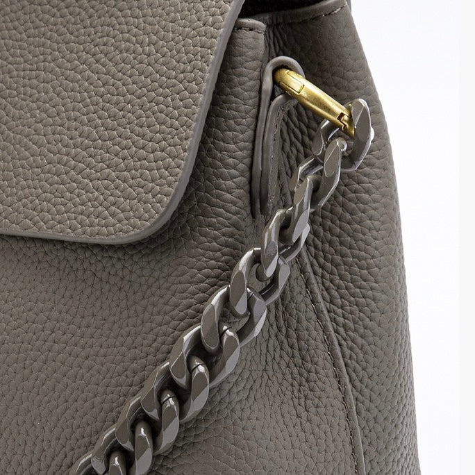 Women's Genuine Leather Shell Chain Crossbody Bag