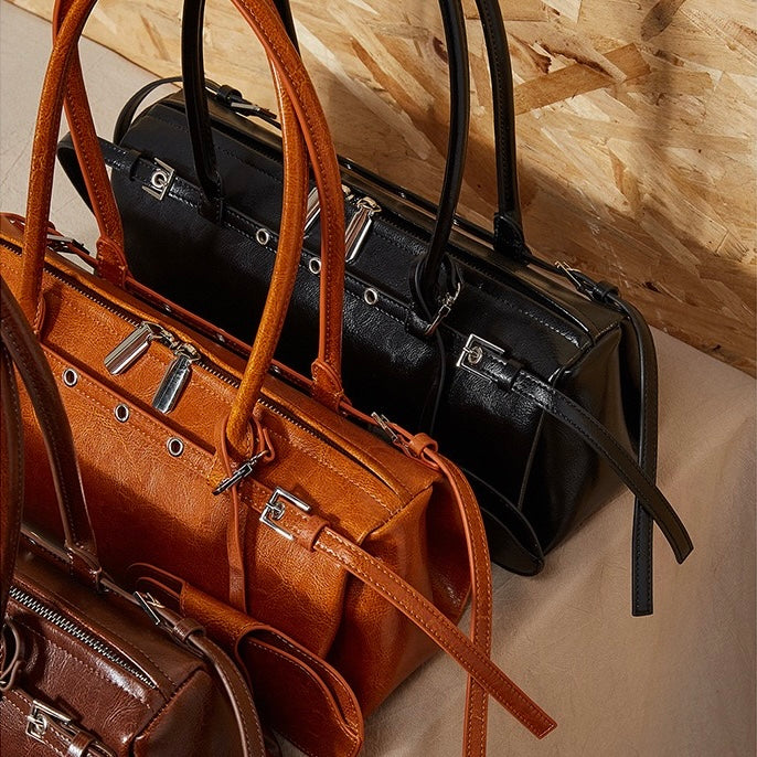 Women’s Genuine Leather Vintage Biker Belt Shoulder Bag