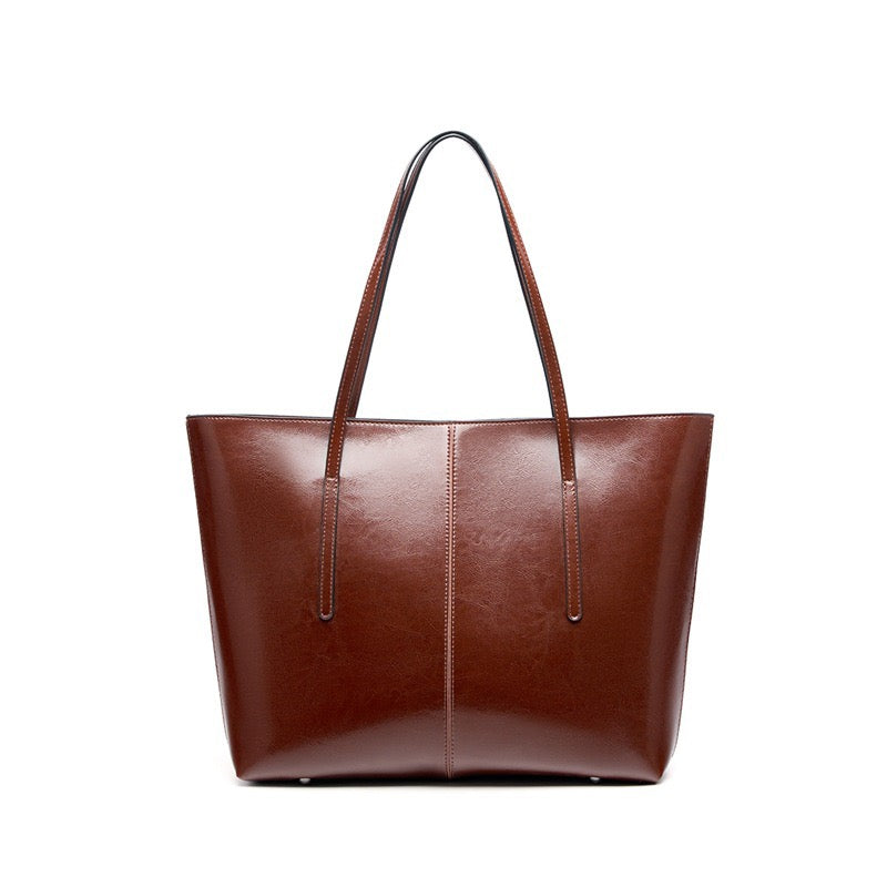 Women’s Genuine Leather Large Tote Shoulder Bag – Daily Commuter Essential