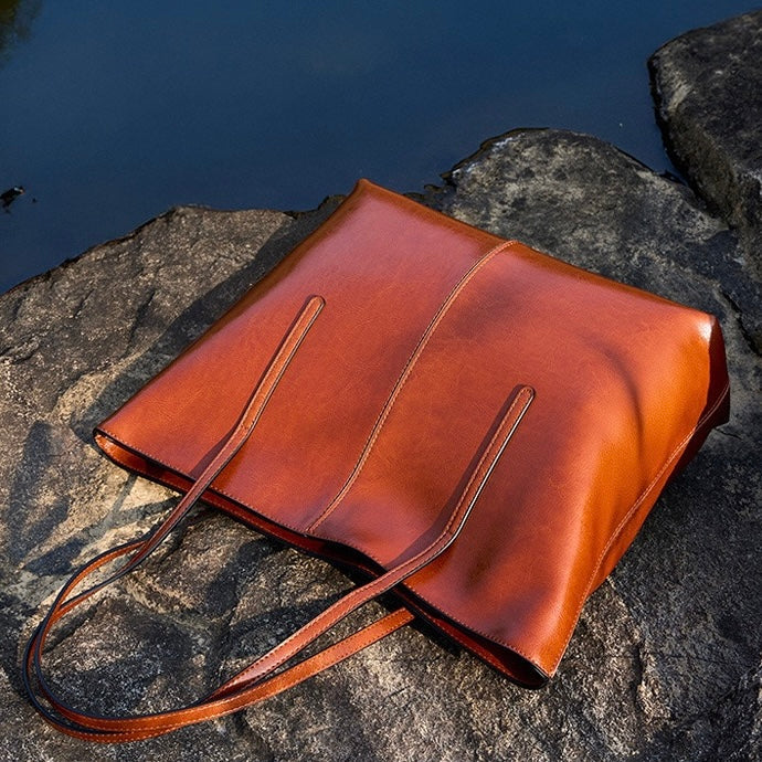 Women’s Genuine Leather Large Tote Shoulder Bag – Daily Commuter Essential