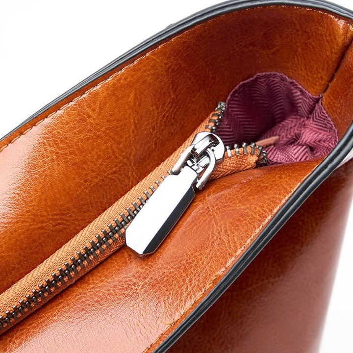 Women’s Genuine Leather Large Tote Shoulder Bag – Daily Commuter Essential