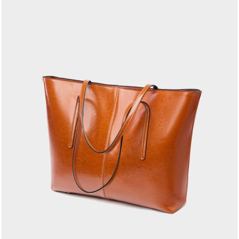 Women’s Genuine Leather Large Tote Shoulder Bag – Daily Commuter Essential