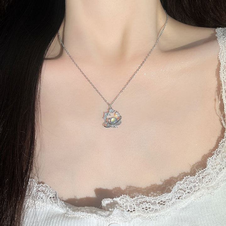 Colorful Falling Planet Necklace
