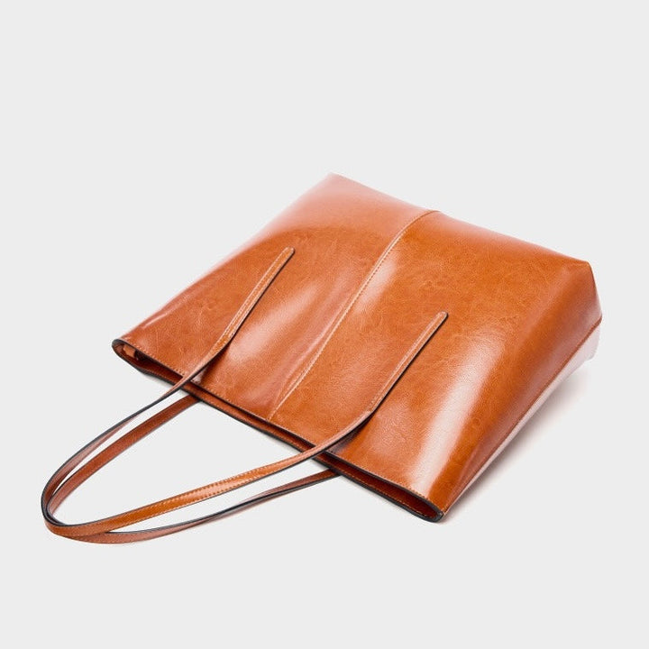 Women’s Genuine Leather Large Tote Shoulder Bag – Daily Commuter Essential