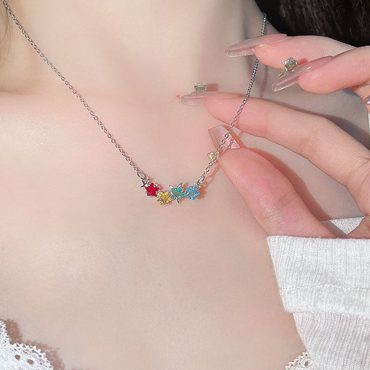 Summer Isle Rainbow Stars Necklace