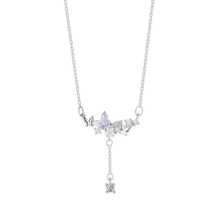 Butterfly Hanging on Stars Necklace