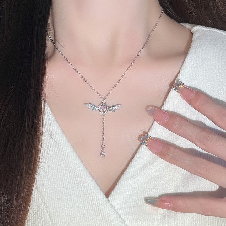 Pink Diamond Angel Heart Necklace