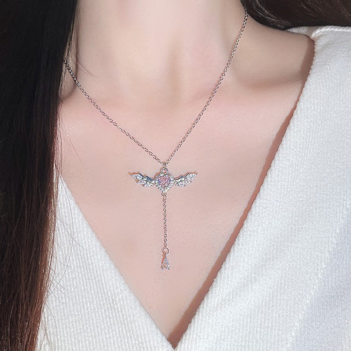 Pink Diamond Angel Heart Necklace